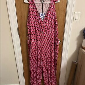 Diane Von Furstenberg Pink Geometric Jumpsuit